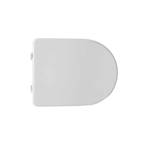 Sedile WC coprivaso per Azzurra vaso Nuvola bianco forma 7 e cerniere tipo C fisse 44,5 x 35,4 cm interasse cerniere 16 cm Koop Vandaag