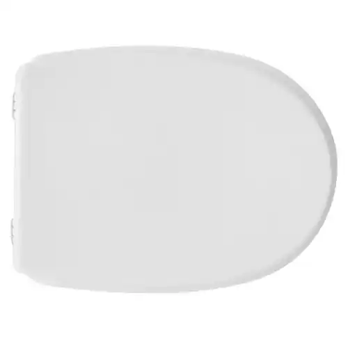 Sedile wc coprivaso per Azzurra vaso Pratica 44x35,4 cm copriwater bianco in legno stabilizzato colato in poliestere con cerniere regolabili Must-Have