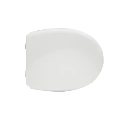 Sedile wc coprivaso per Cesabo vaso Alexandra 44-46,5 x 38 cm copriwater bianco con cerniere regolabili in legno colato Meest Verkocht