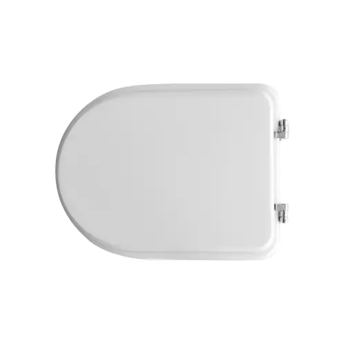 Direct Beschikbaar Sedile wc coprivaso per Cesame vaso System 41,6x47 cm copriwater bianco in legno stabilizzato colato in poliestere con cerniere espansione regolabili