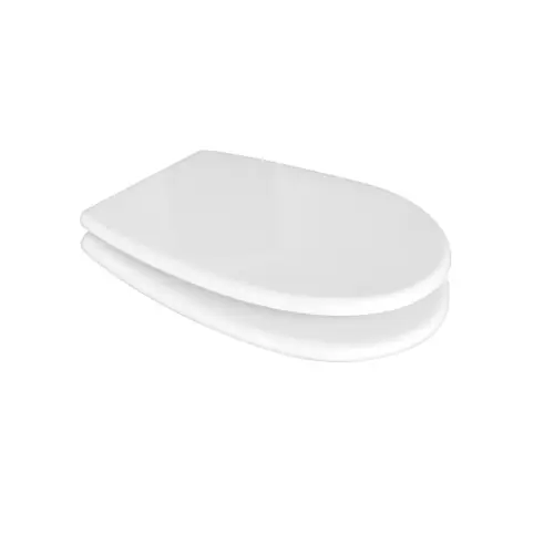 Speciale Aanbieding Sedile wc coprivaso per Delta vaso Futura 42,5-45 x 35,5 cm copriwater bianco con cerniere regolabili in legno colato