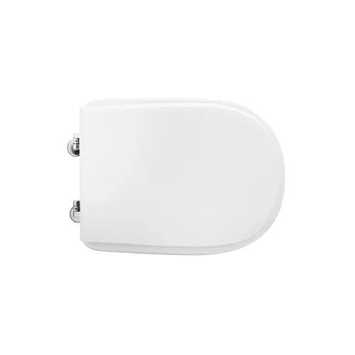 Sedile wc coprivaso per Facis vaso Ginevra 48-51 x 37,9 cm copriwater bianco con cerniere regolabili e sedile in legno colato Express Levering