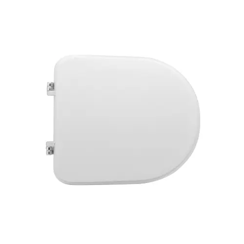 Koopje Sedile wc coprivaso per Faleri vaso Medina 44 x 34 cm copriwater bianco con cerniere fisse e sedile in legno colato