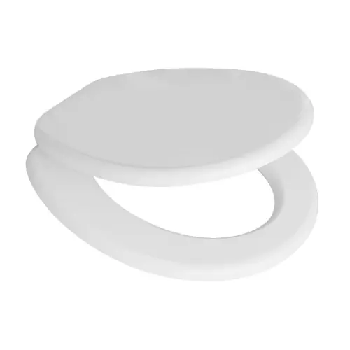 Sedile wc coprivaso per Globo vaso Bonsai 36,5-43,4 x 37 cm copriwater bianco con cerniere regolabili e sedile in legno colato Snelle Levering