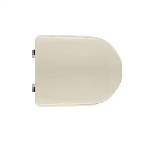 Weekendaanbieding Sedile wc coprivaso per Pozzi Ginori vaso Atena 42,5-47,5 x 35,5 cm copriwater Champagne con cerniere regolabili e sedile in legno colato