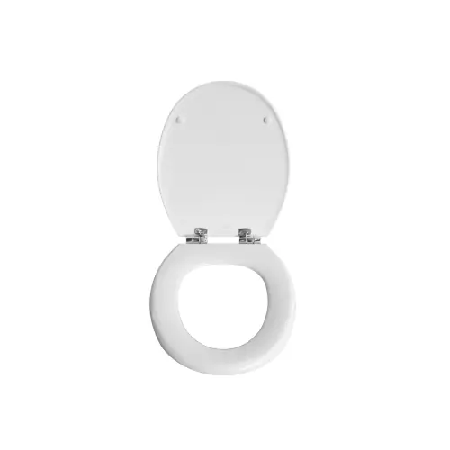 Shop Nu Sedile wc coprivaso universale per Duravit vaso D-Code 42-44x37 cm copriwater bianco in farina di legno verniciato con cerniere regolabili caduta rallentata