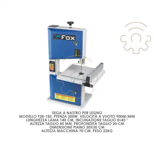 Sega a nastro per legno mod F28-182 200 W 900 m/min lung lama 140 cm altezza macchina 70 cm Uitverkoop