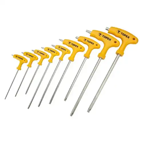 Speciale Aanbieding Serie cacciaviti a "T" resistant-torx 9 pezzi varie misure in cromo vanadio impugnatura antiscivolo