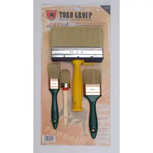 set 4 pennelli setola bionda S/550 Toro Group pennellessa ovalino Gecertificeerd