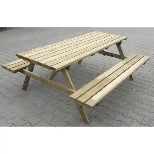 Dagaanbieding Set pic-nic eco tavolo e panche cm 180x160x71 in legno levigato da giardino esterno