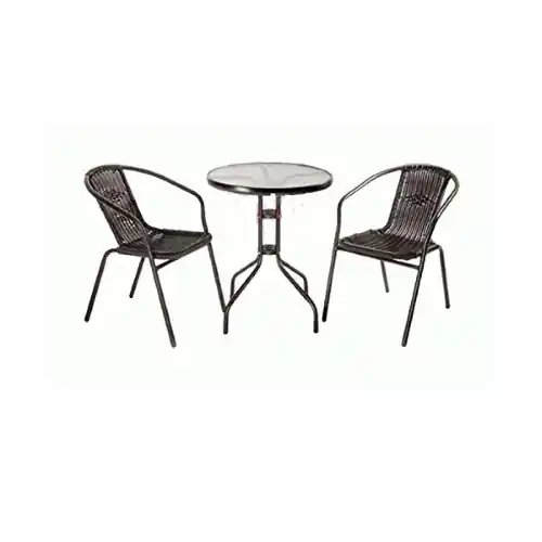 Voordeelprijs Set salotto giardino in polyrattan Achille con tavolo tondo 2 sedie ø cm 60x71h