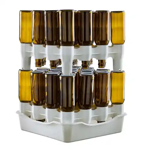 Set scolabottiglie Easy Drainer modulare 2 moduli con bacinella 32 posti in ABS per vino olio pomodori Actieprijs