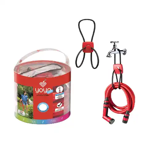 Set tubo Yoyo up compatto e leggero allungabile fino a 10 mt completo di raccordi e pistola multi-getto per innafiare e lavare Gratis Retour