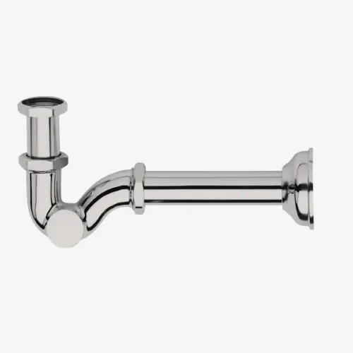 Sifone ad S per lavabo bidet in ottone cromato senza piletta attacco 1" Snelle Levering
