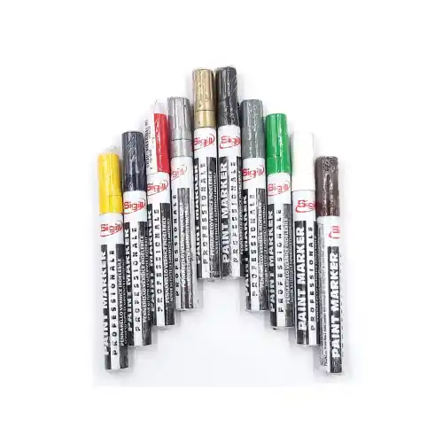 Uitverkoop Sigill paint marker pennarello vernice indelebile giallo a punta media per tutte le superfici marcatore (Giallo)