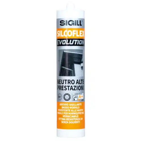 Alleen Vandaag Sigill Silcoflex Evolution cartuccia silicone neutro trasparente 290 ml professionale alte prestazioni per edilizia lattoneria serramenti inodore senza solventi made in italy