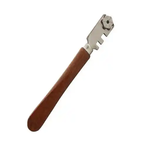 Direct Beschikbaar Silbershnitt art.100 tagliavetri universale a 6 rotelle di taglio in acciaio con manico in legno per vetro incisione