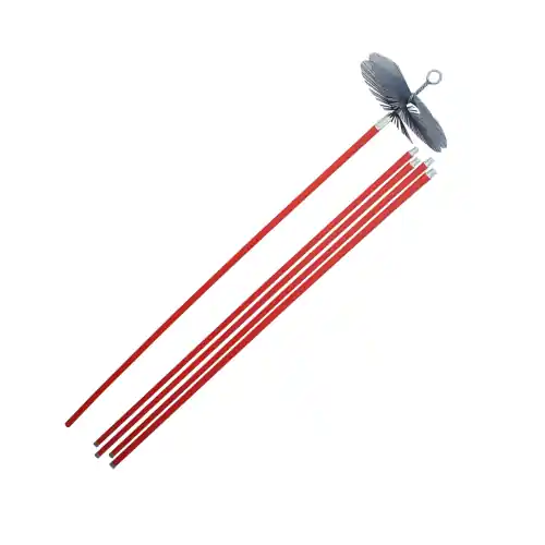Direct Verzonden Sit kit spazzacamino completo con 5 aste da 1,4 mt + scovolo Ø 25 cm lughezza tot. 7 mt set completo pulizia camino