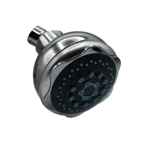 Korting Soffione doccia Light Grey anticalcare con snodo 5 getti ABS cromato e satinato