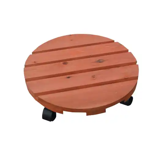 Sottovaso in legno trattato Ø 35 cm con ruote per piante vasi e fiori da giardino esterno Meest Verkocht