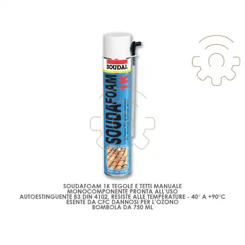 Weekendaanbieding Soudal schiuma poliuretana per tegole tetti manuale 750 ml - 40 ° + 90 ° C esente CFC