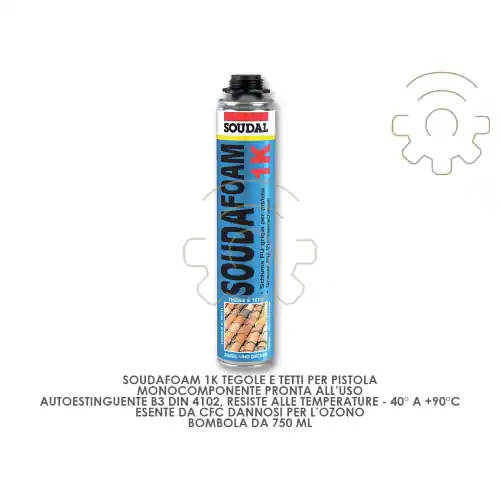 Soudal schiuma poliuretana per tegole tetti per pistola 750 ml - 40 ° + 90 ° C esente CFC Superprijs