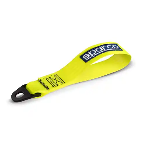 Alleen Vandaag Sparco gancio traino Tow Strap Performance in acciaio alto resistenziale nastro fisso Giallo fluo Ø foro 16 mm carico massimo 2000kg (Giallo Fluo)