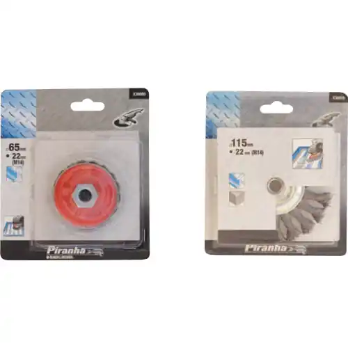 spazzola a tazza in acciaio piranha Ø 65 mm X36080 per smerigliatrice angolare Dagaanbieding