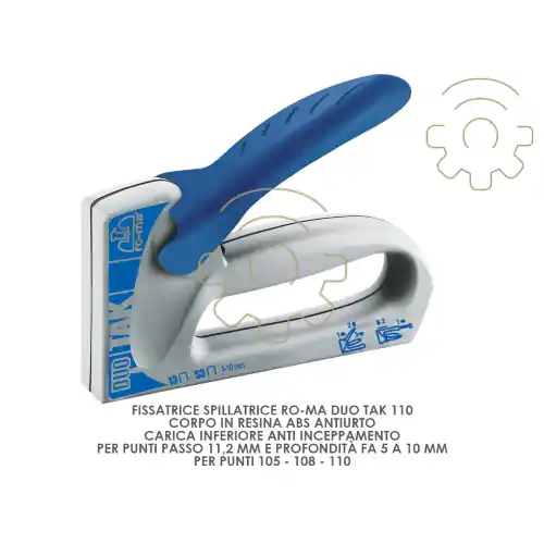 Goedkoop Spillatrice fissatrine Maestri Ro-Ma Duo Tak 110 punti passo 11,2 mm prof 5 ÷ 10 mm punti 105 - 108 - 110