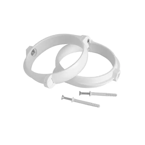 Beste Prijs Staffe fermatubo 2 pz con viti 5x45 e tasselli in nylon Ø 125 mm in plastica ABS bianca
