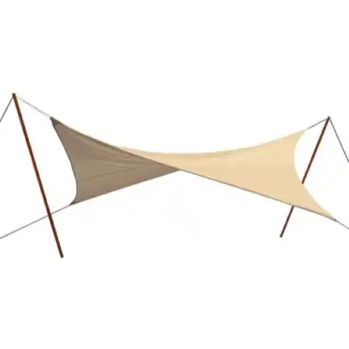 Direct Verzonden Stars vela ombreggiante triangolare 3,6x3,6x3,6 mt in nylon ecru gr/mq 180
