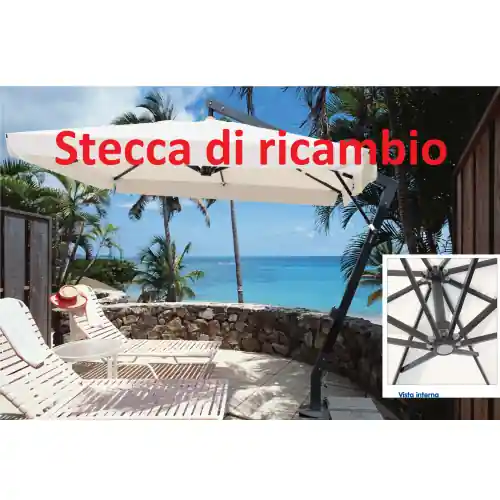 Stecca di ricambio 152,5 cm in alluminio 20x30 mm per ombrellone decentrato 3x4 mt Maxima Alu Snelle Levering