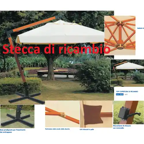 Stecca di ricambio in legno 90 cm per ombrellone decentrato Maxima 3x4 mt Direct Beschikbaar