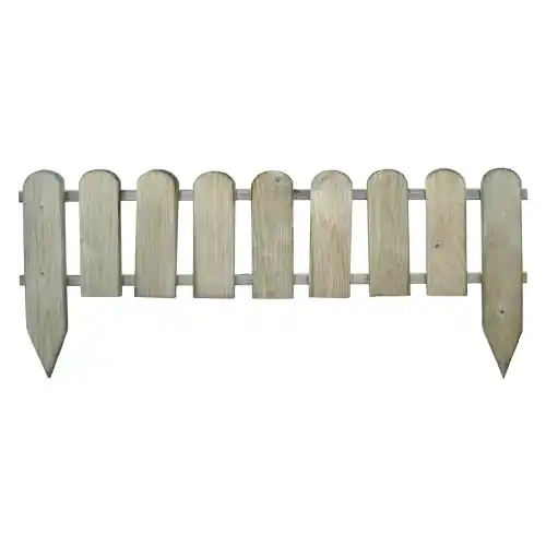 Weekendaanbieding Steccato Inglese I in legno di pino impregnato 110x3,2x28/45 cm adatto per aiuole giardini aree verdi