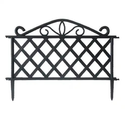 Speciale Aanbieding Steccato recinzione in ABS nero 47,5 x h 36 cm per aiuole e giardino esterno