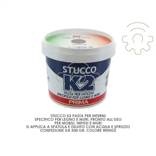 Voordeelprijs Stucco K2 colore wengè 500 gr pronto all‘uso per legno muri spatola pennello spruzzo