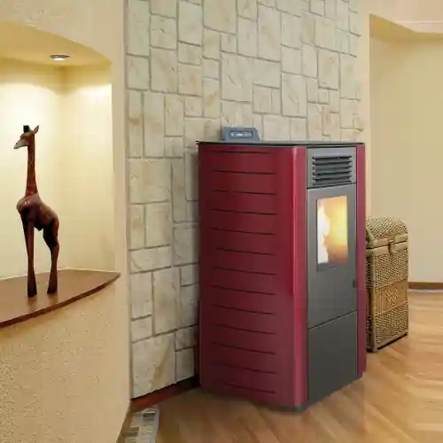 Weekendaanbieding Stufa a pellet King 118 10,1 kW bordeaux per 230 m³ ad alta efficienza con telecomando