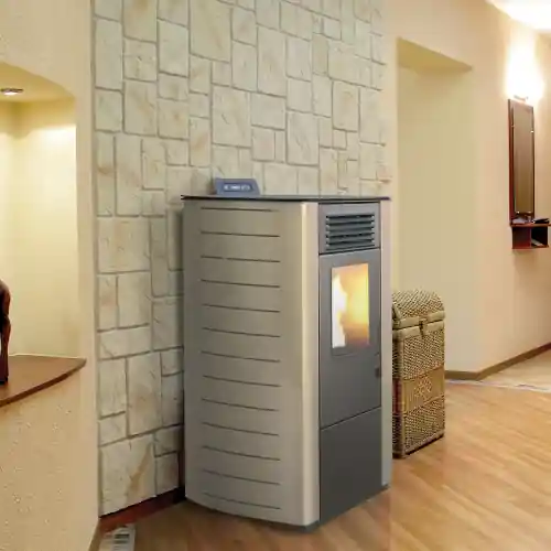 Stufa a pellet King 118 10,1 kW sabbia per 230 m³ ad alta efficienza con telecomando Weekendaanbieding