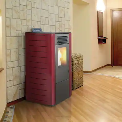 Veilige Betaling Stufa a pellet King 78 6,9 kW bordeaux per 160 m³ ad alta efficienza con telecomando