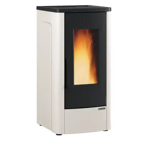 Superprijs Stufa a pellet La Nordica Extraflame Dahiana Plus rivestimento in acciaio verniciato avorio 10,0 kw 287 m³ riscaldabili