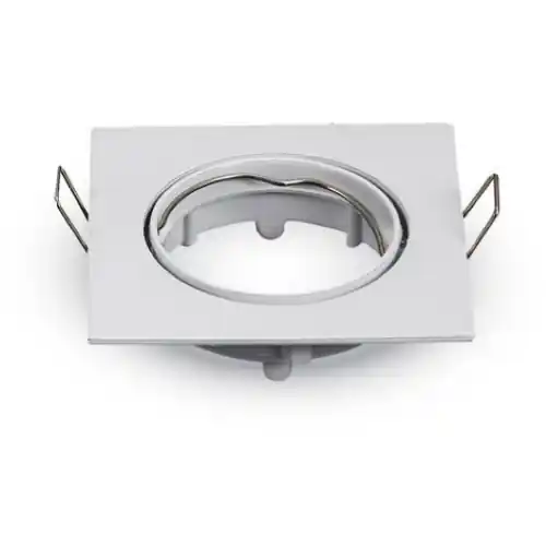 Hete Deal Supporto orientabile per faretti a led GU10 ad incasso quadro bianco per cartongesso quadrato
