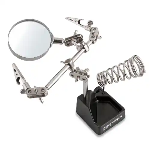 Beste Prijs Supporto per saldatore elettrico Kemper con 2 pinze e lente di ingrandimento