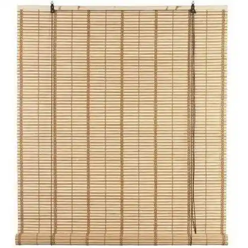 Tapparella in listelli di bamboo marrone chiaro 120x250 cm con arrotolamento a carrucola supporti in legno e ganci in metallo Voordeelprijs