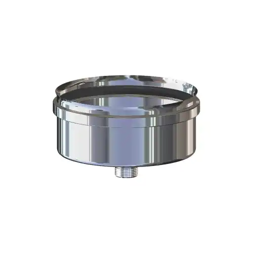 Tappo di recupero condensa per raccordi a T in acciaio AISI 304 senza valvola adatto a tubi per stufe a pellet e legna (Acciaio Inox - Ø 13 cm) Gratis Retour