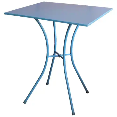 Tavolino Luna in acciaio verniciato quadrato Luna cm 60x60x72 h azzurro per giardino terrazza tavolo Bestseller