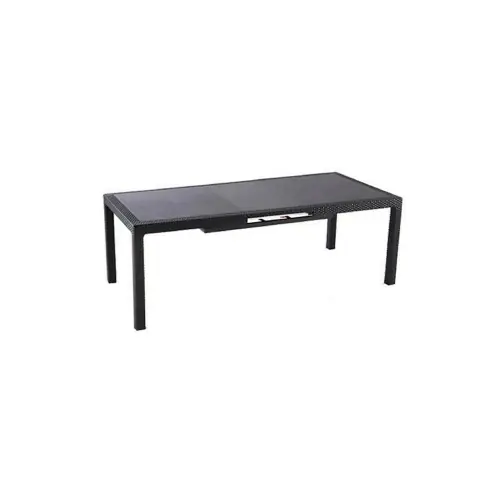 Tavolo allungabile Symphony 1 in polipropilene effetto rattan graphite cm 163/216x97x75 da esterno Koop Vandaag