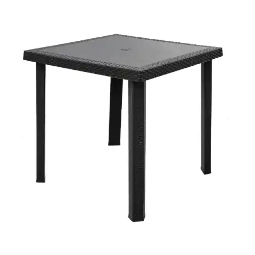 Favoriet Tavolo Figaro in resina antiurto antracite effetto rattan senza incrocio 80x80x72 cm da giardino esterno