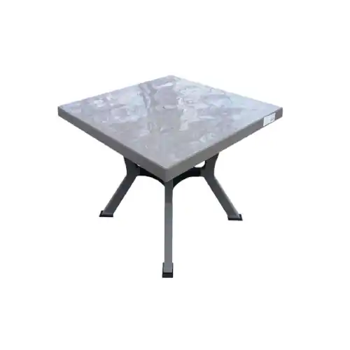 Bestseller Tavolo Figaro in resina antiurto tortora con incrocio 80x80x72 cm da giardino esterno