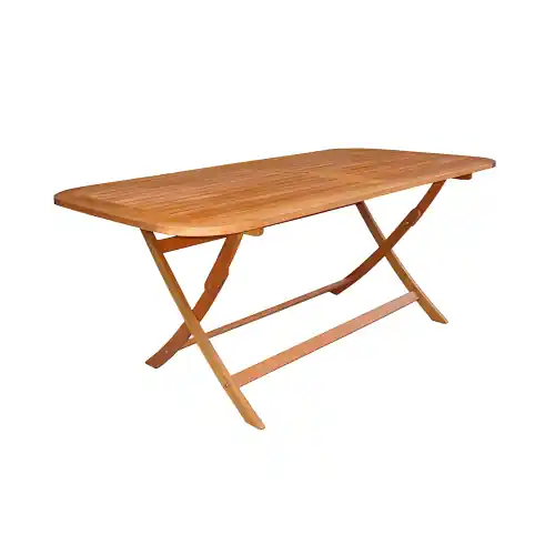Tavolo Flower pieghevole in legno con finitura ad olio 150x90x74 cm da giardino esterno Meest Verkocht
