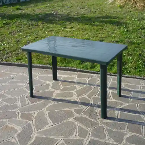 Hete Deal Tavolo in resina antiurto Art. 54C verde 120x70x72 cm tavolino da giardino esterno